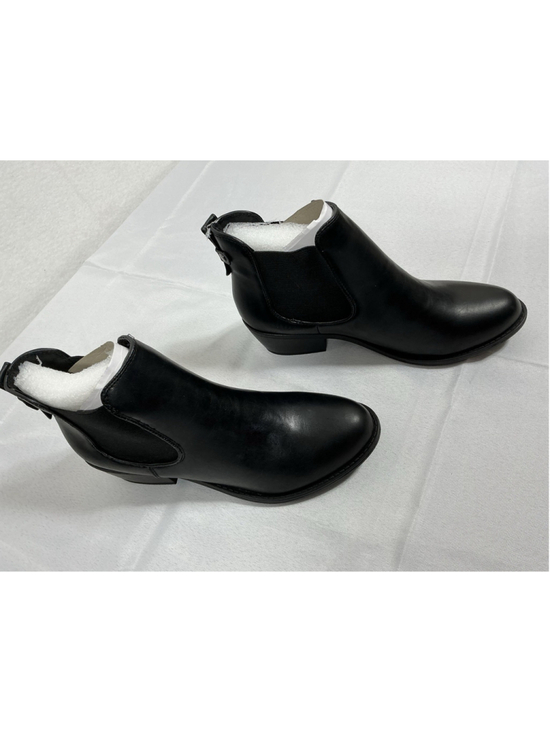 Soda Shoes - Woman’s New Soda Chelsea Pull On Bootie Size 11 Black Faux Leather Block Heel